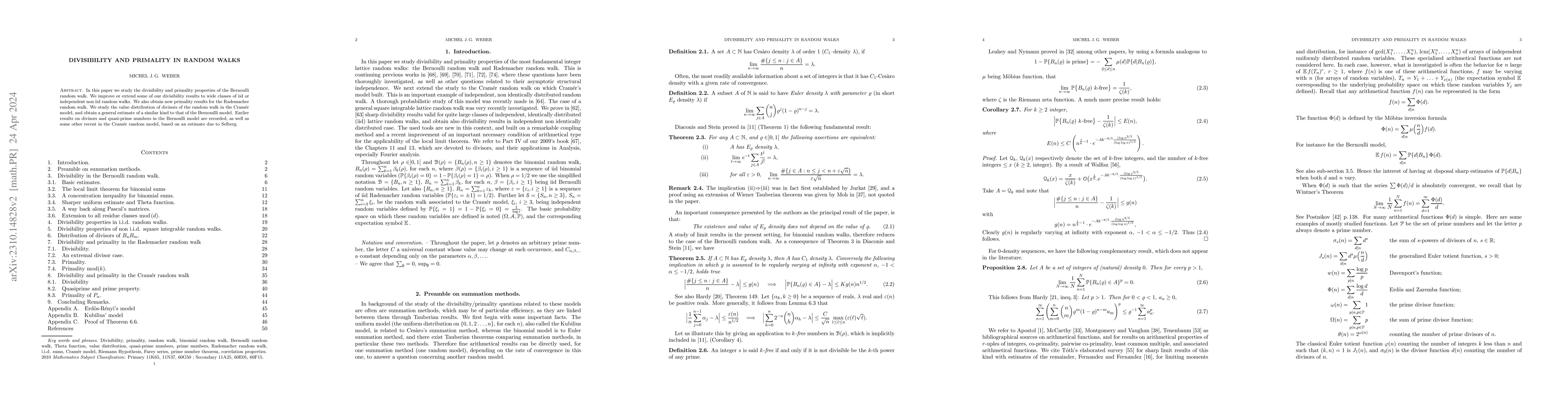 Thumbnail for Divisibility and primality in random walks