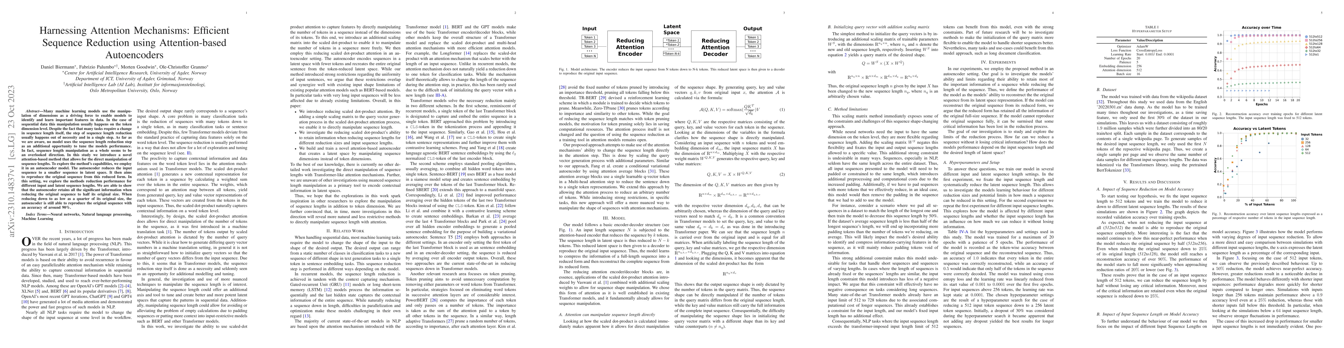 Thumbnail for Harnessing Attention Mechanisms: Efficient Sequence Reduction using
  Attention-based Autoencoders