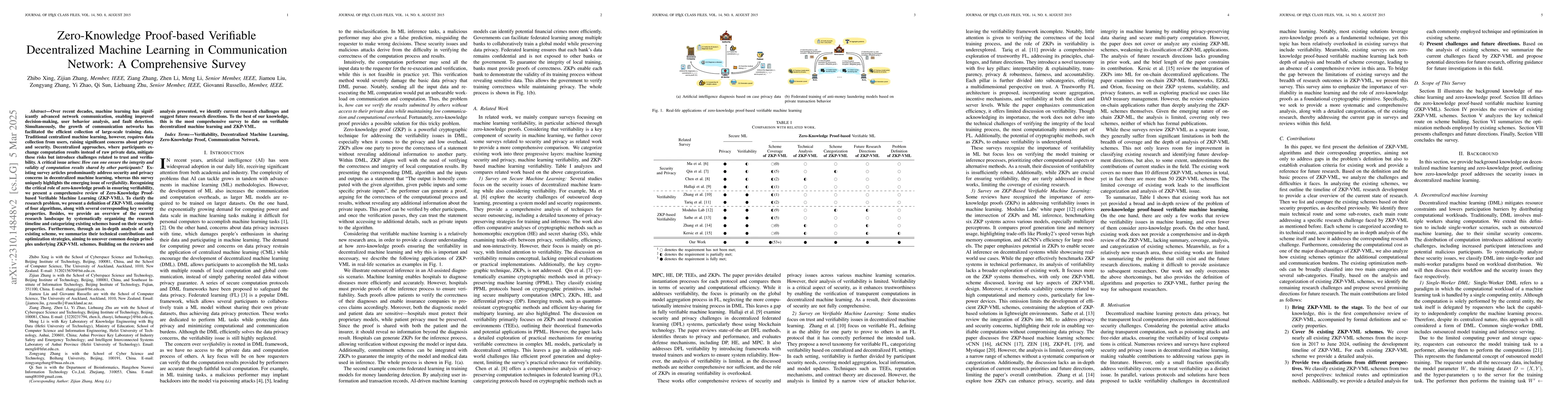 Thumbnail for Zero-knowledge Proof Meets Machine Learning in Verifiability: A Survey
