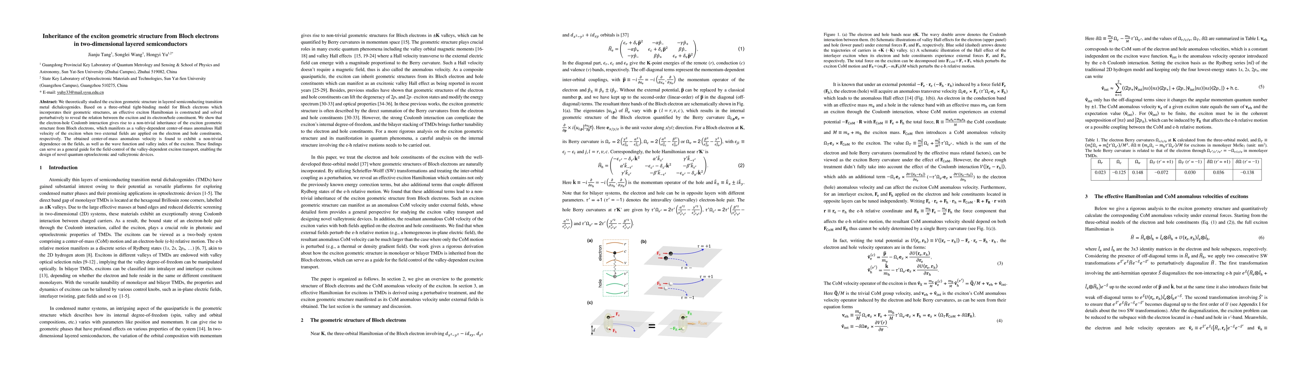 Thumbnail for Inheritance of the exciton geometric structure from Bloch electrons in
  two-dimensional layered semiconductors