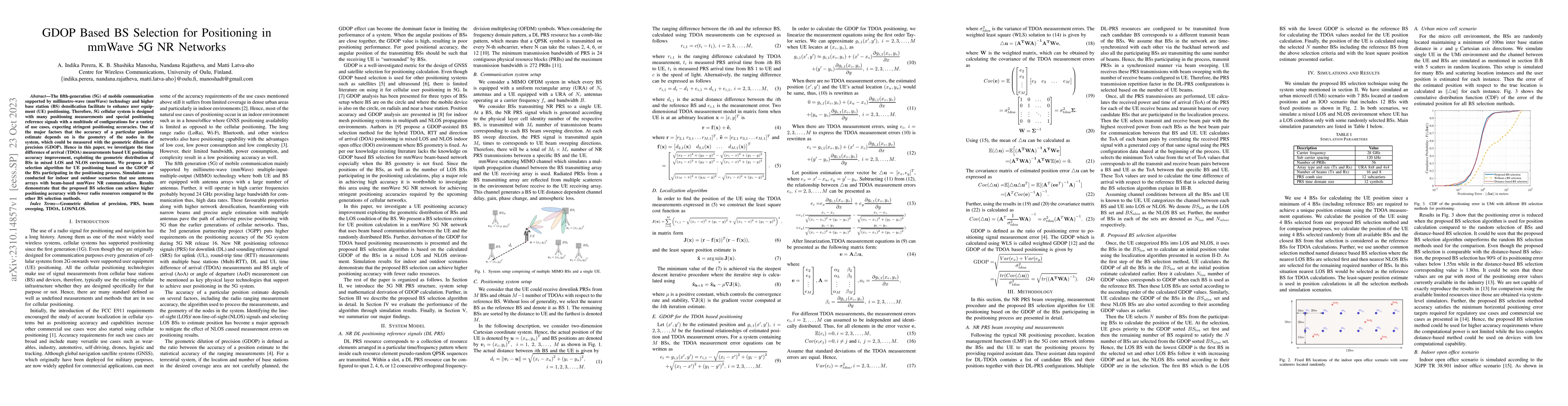 Thumbnail for GDOP Based BS Selection for Positioning in mmWave 5G NR Networks