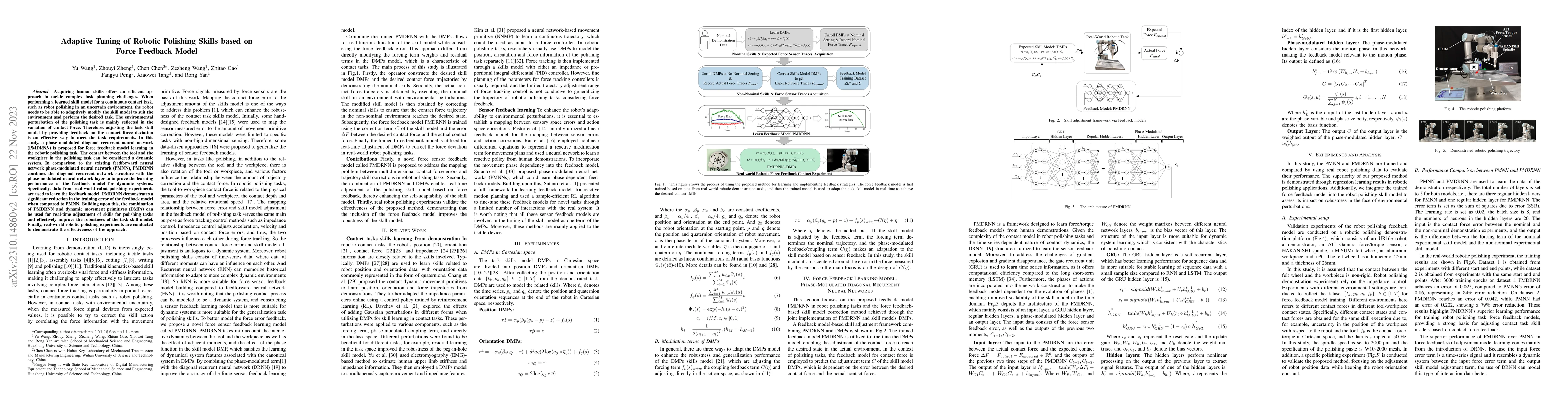 Thumbnail for Adaptive Tuning of Robotic Polishing Skills based on Force Feedback
  Model