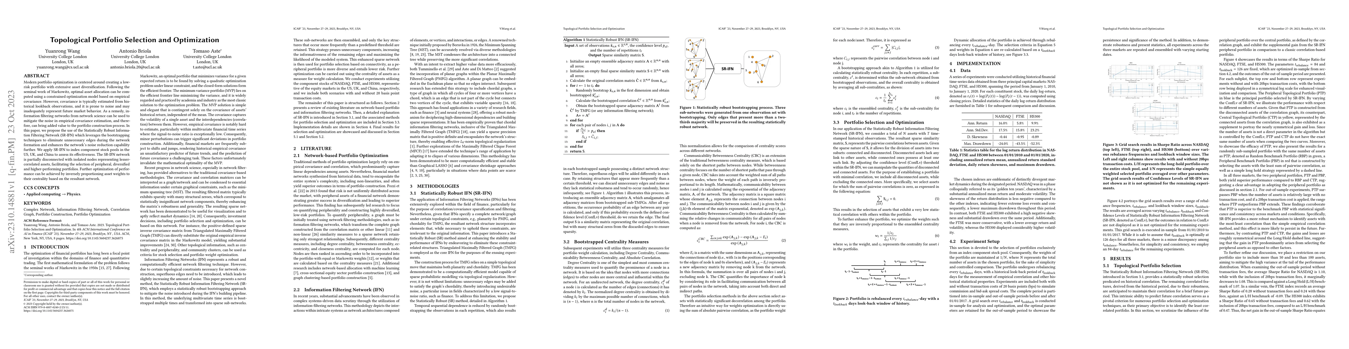 Thumbnail for Topological Portfolio Selection and Optimization