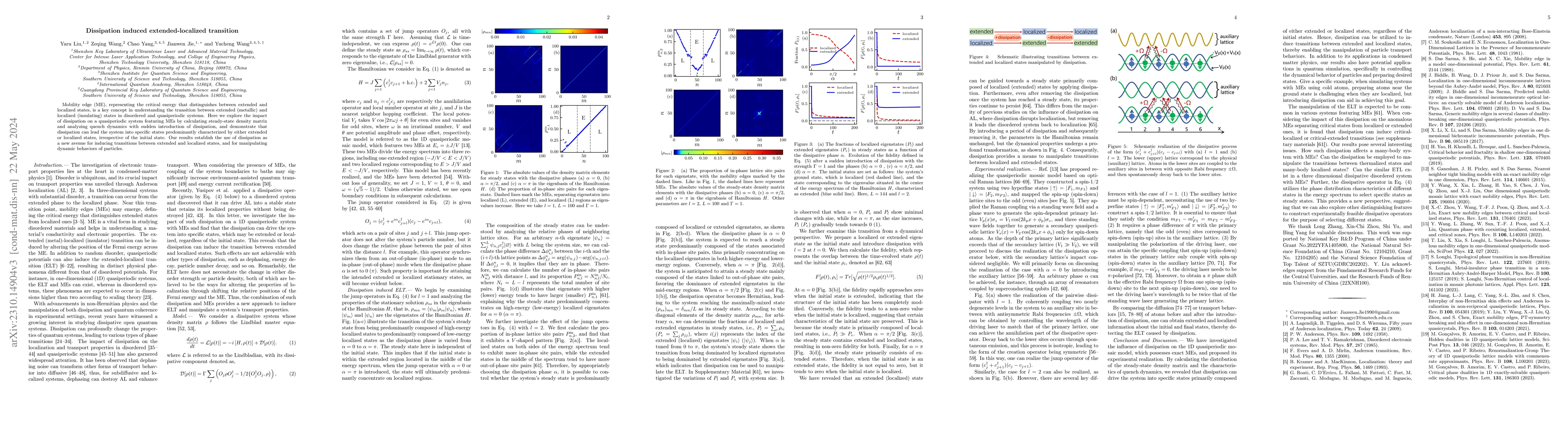 Thumbnail for Dissipation induced extended-localized transition