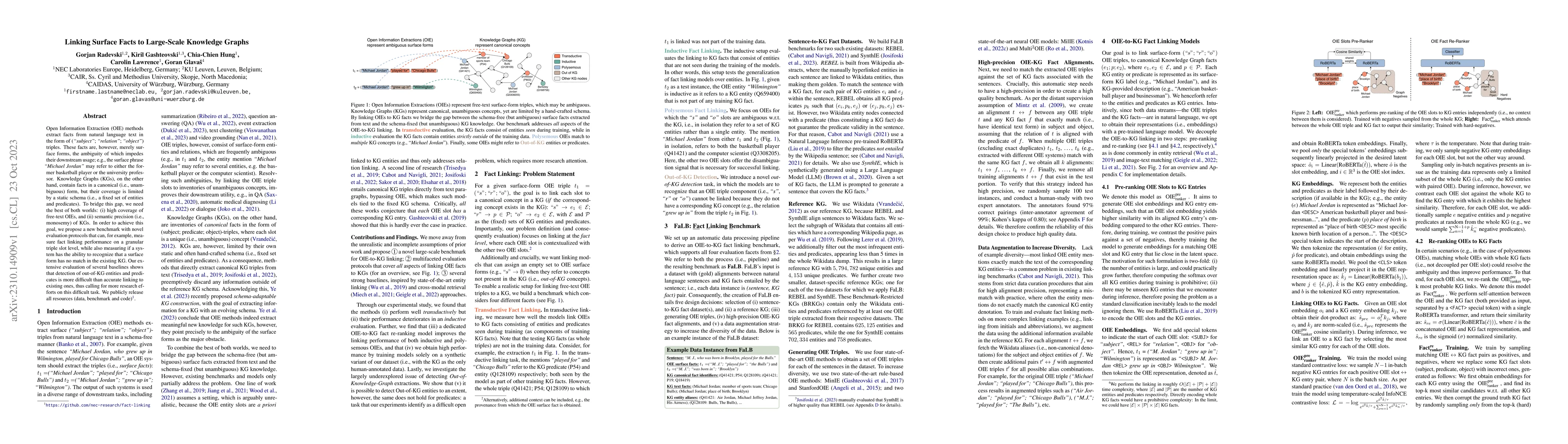 Thumbnail for Linking Surface Facts to Large-Scale Knowledge Graphs