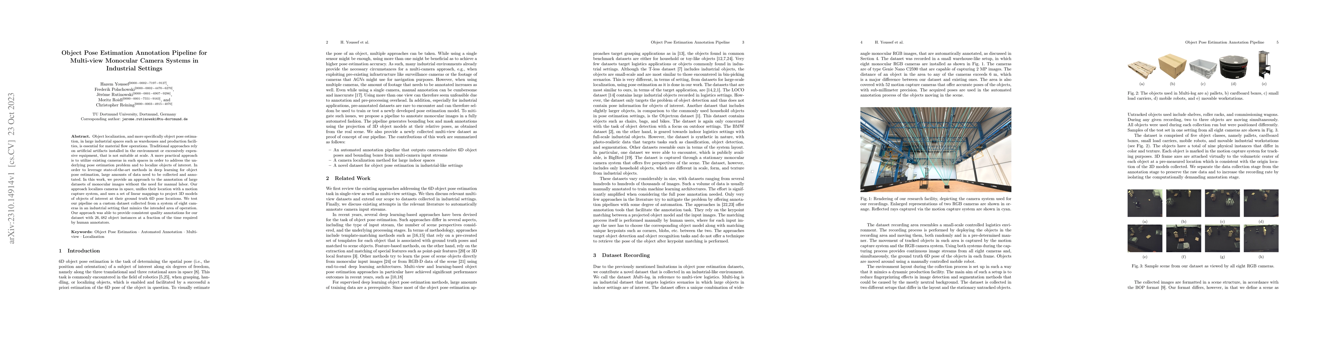 Thumbnail for Object Pose Estimation Annotation Pipeline for Multi-view Monocular
  Camera Systems in Industrial Settings