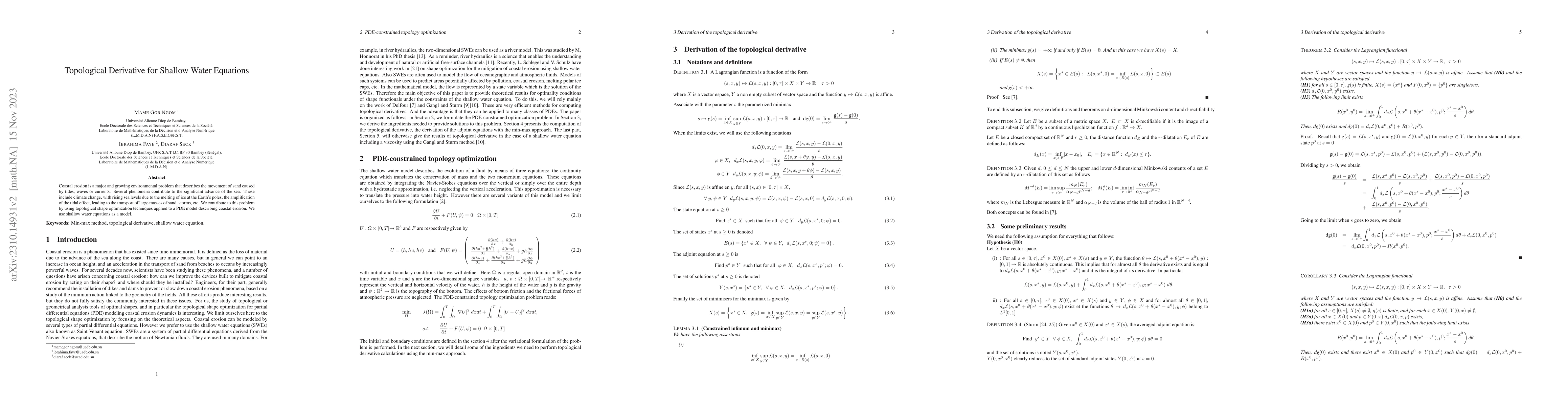 Thumbnail for Topological Derivative for Shallow Water Equations