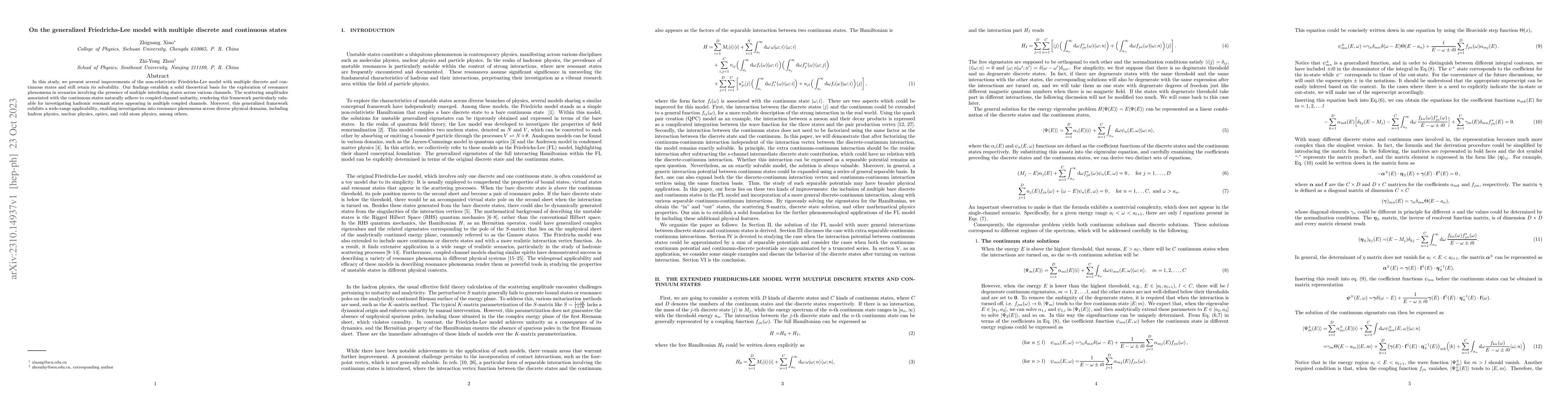 Thumbnail for On the generalized Friedrichs-Lee model with multiple discrete and
  continuous states