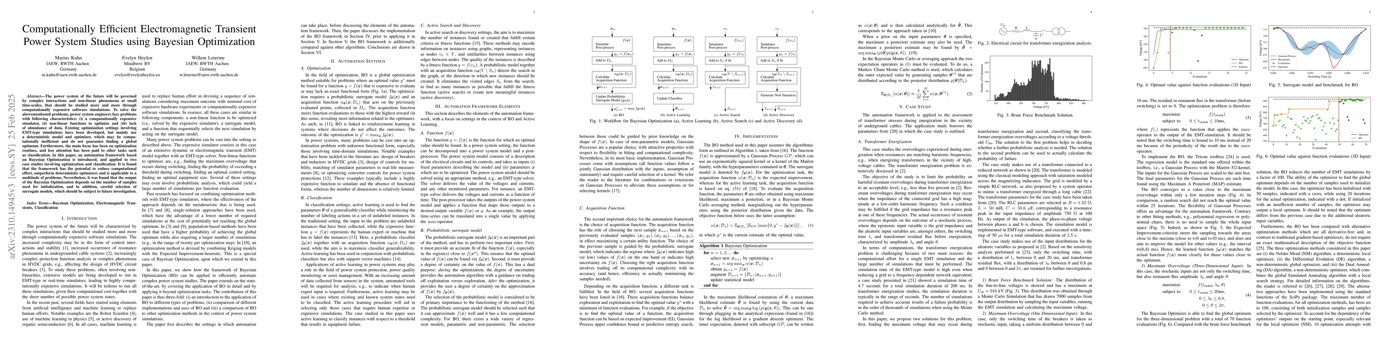 Thumbnail for Computationally Efficient Electromagnetic Transient Power System Studies
  using Bayesian Optimization