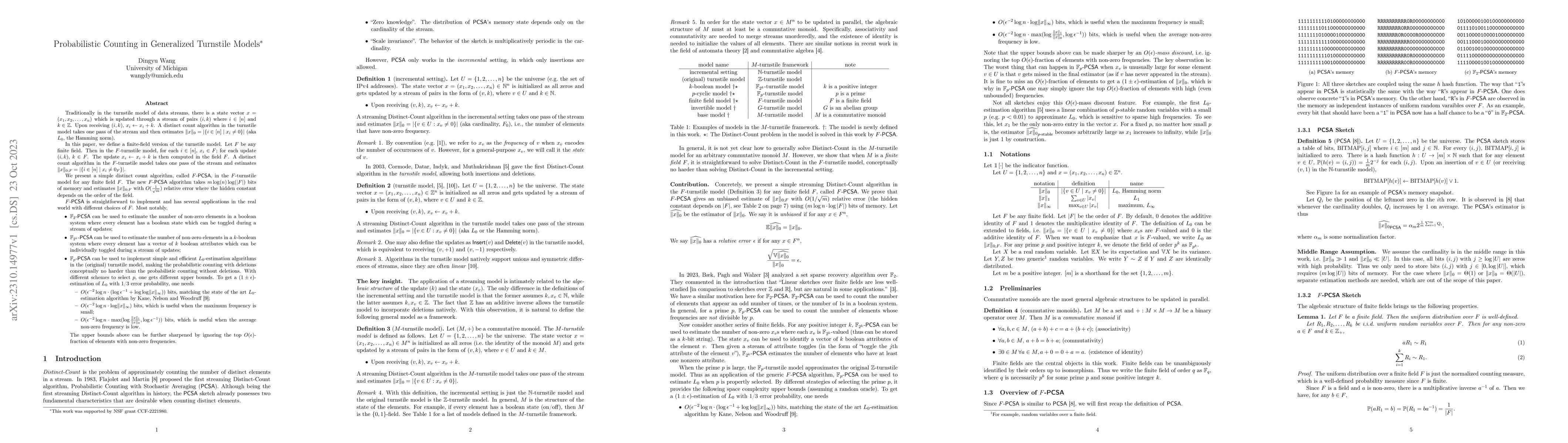 Thumbnail for Probabilistic Counting in Generalized Turnstile Models