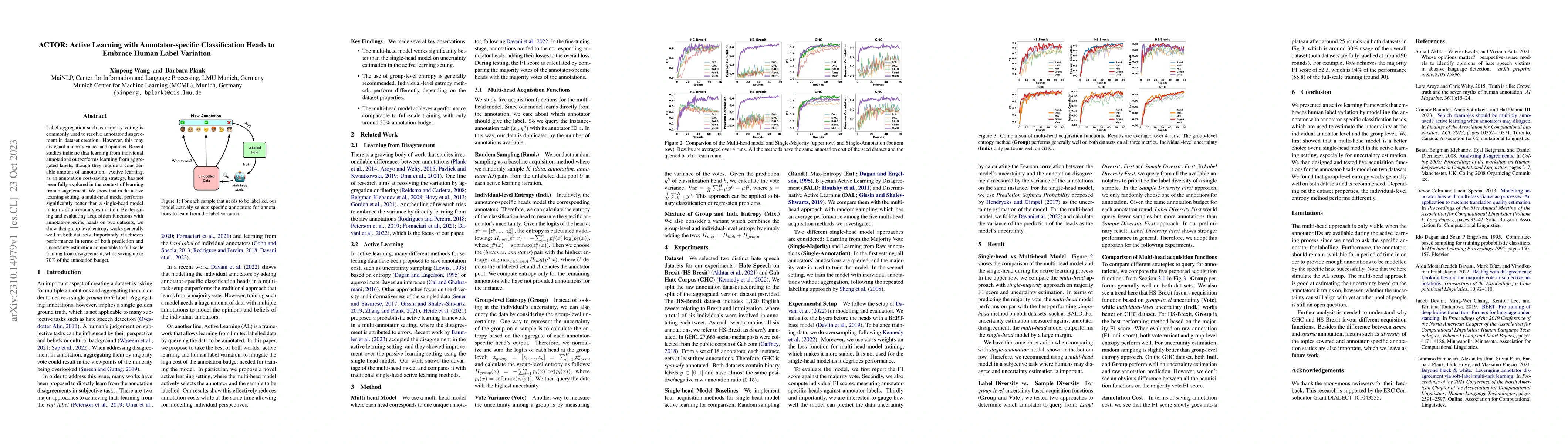 Thumbnail for ACTOR: Active Learning with Annotator-specific Classification Heads to
  Embrace Human Label Variation