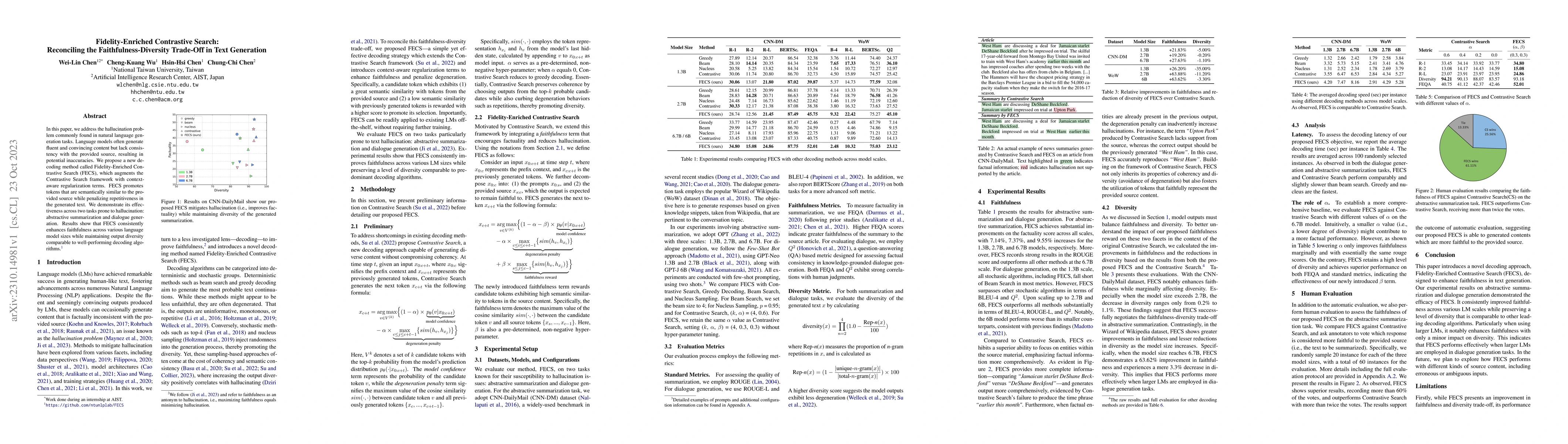 Thumbnail for Fidelity-Enriched Contrastive Search: Reconciling the
  Faithfulness-Diversity Trade-Off in Text Generation