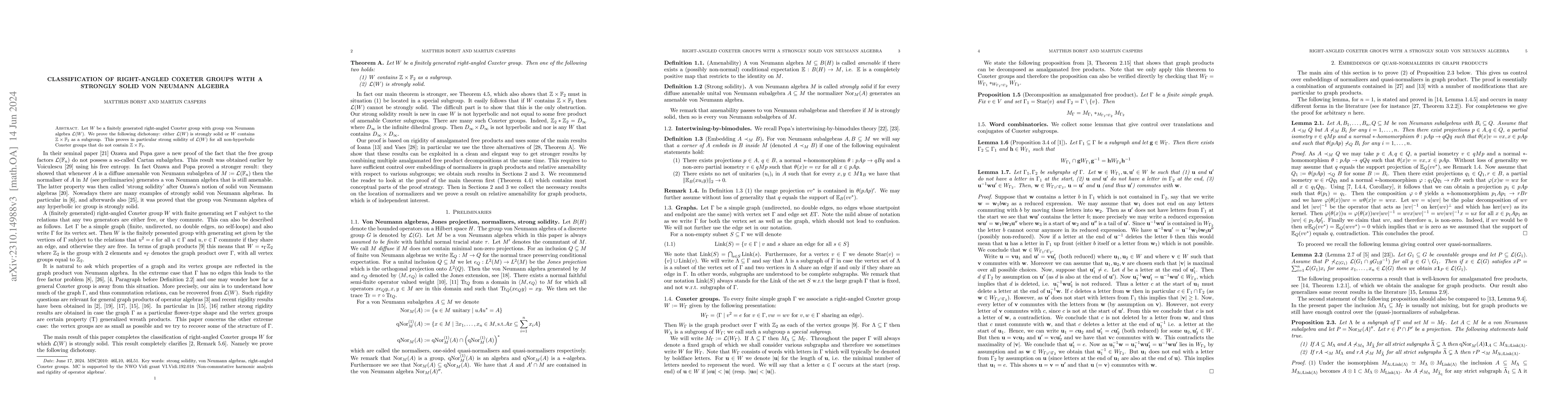 Thumbnail for Classification of right-angled Coxeter groups with a strongly solid von
  Neumann algebra