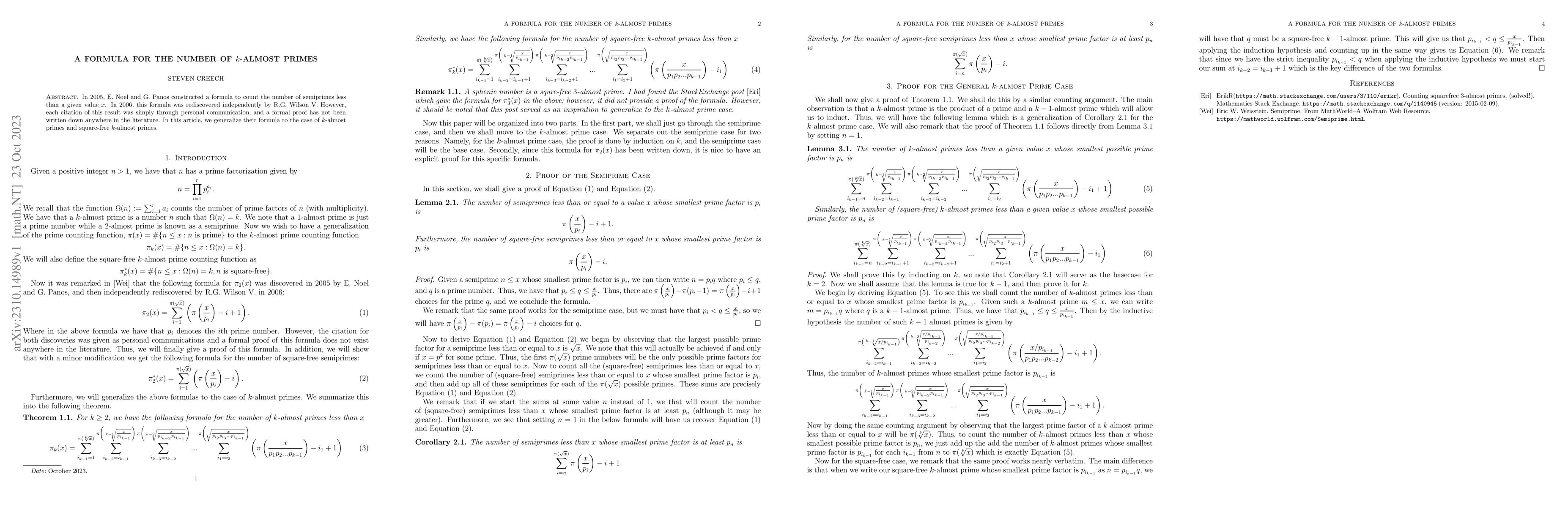 Thumbnail for A Formula For the Number of $k$-almost Primes