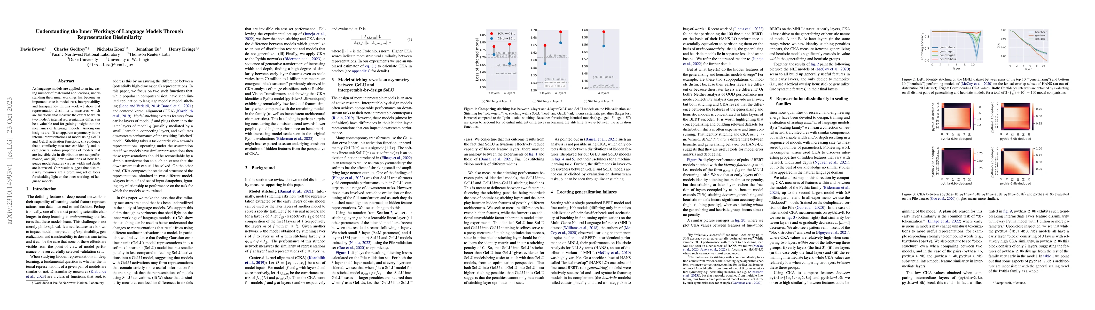 Thumbnail for Understanding the Inner Workings of Language Models Through
  Representation Dissimilarity