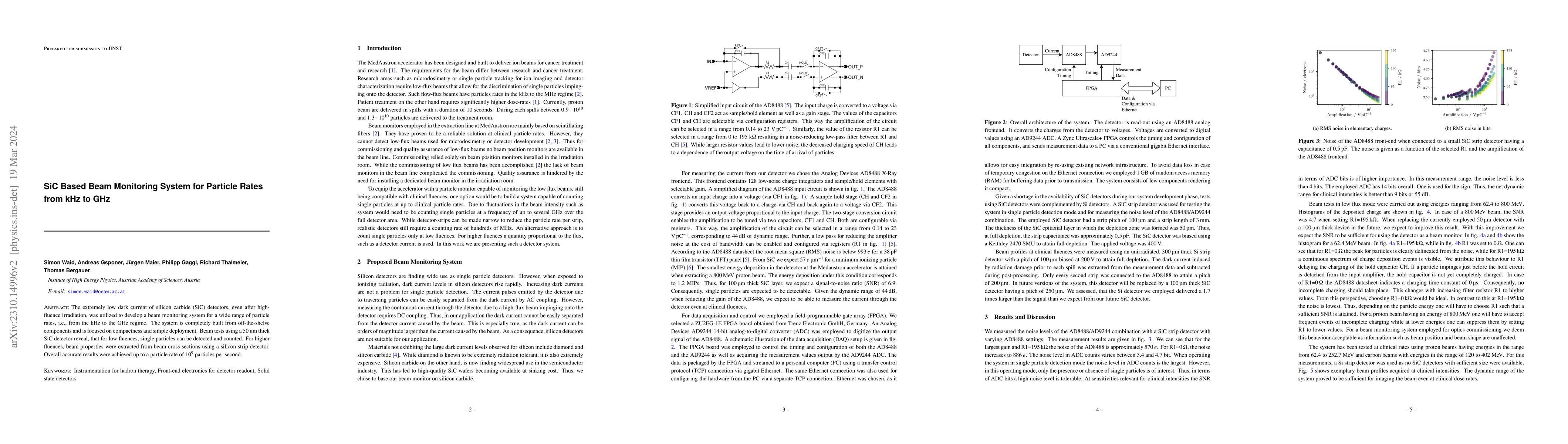 Thumbnail for SiC Based Beam Monitoring System for Particle Rates from kHz to GHz