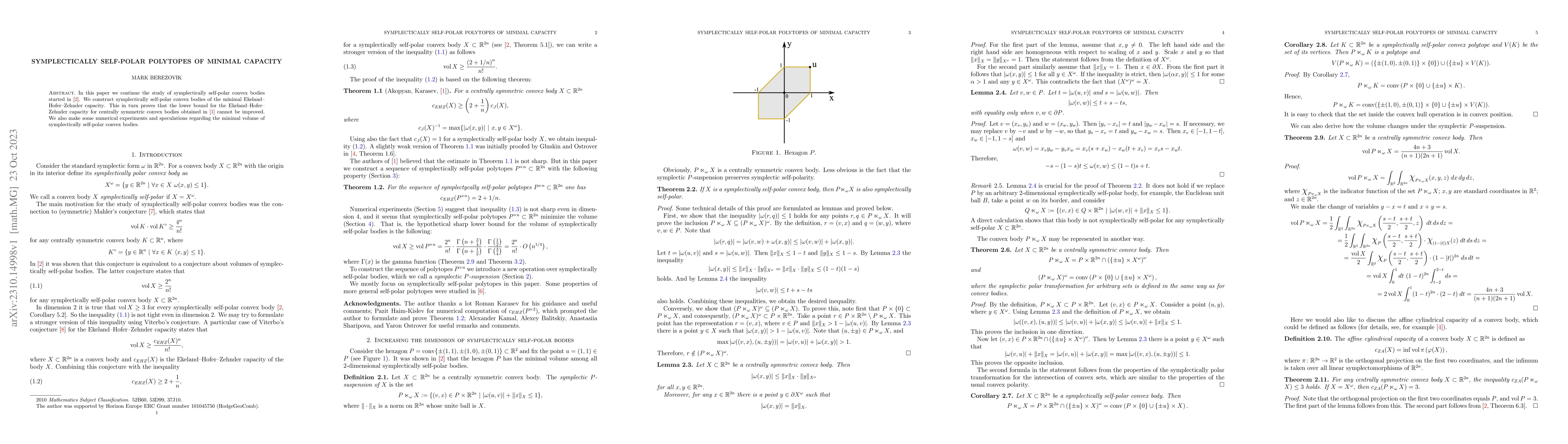 Thumbnail for Symplectically self-polar polytopes of minimal capacity