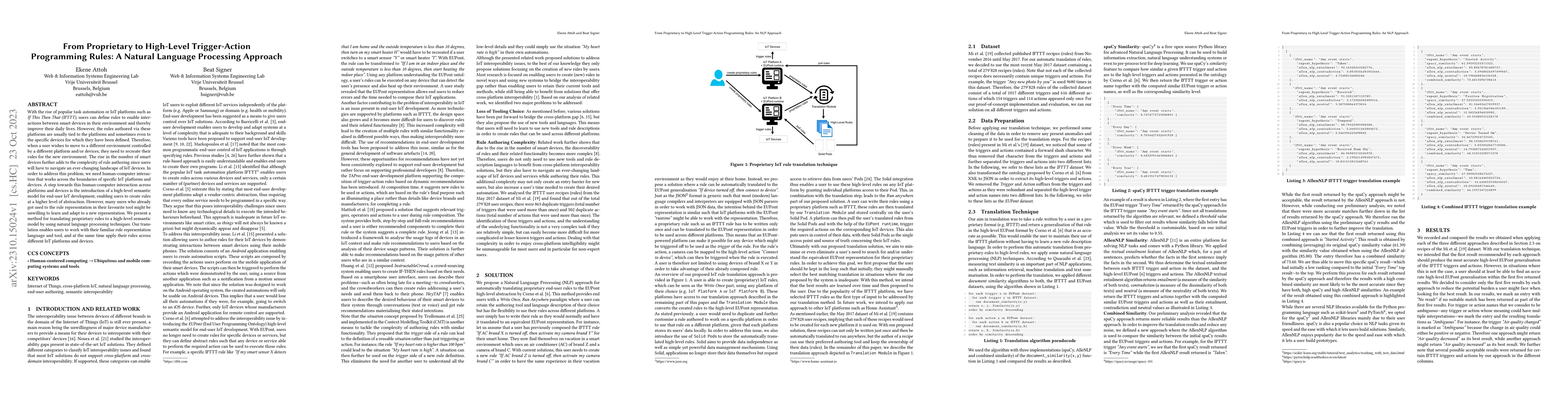 Thumbnail for From Proprietary to High-Level Trigger-Action Programming Rules: A
  Natural Language Processing Approach