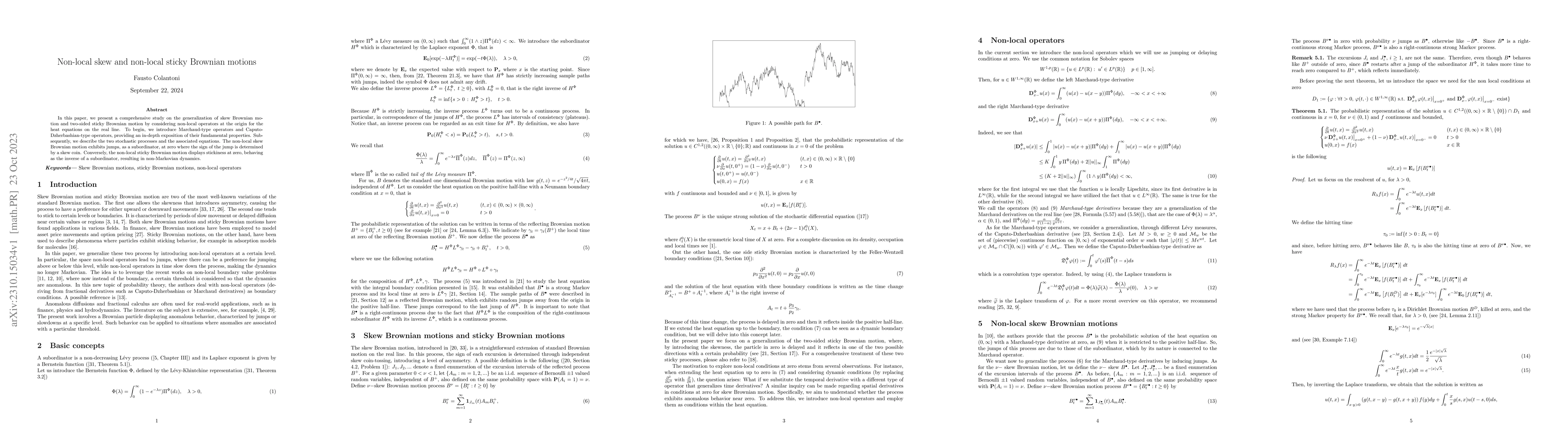 Thumbnail for Non-local skew and non-local sticky Brownian motions