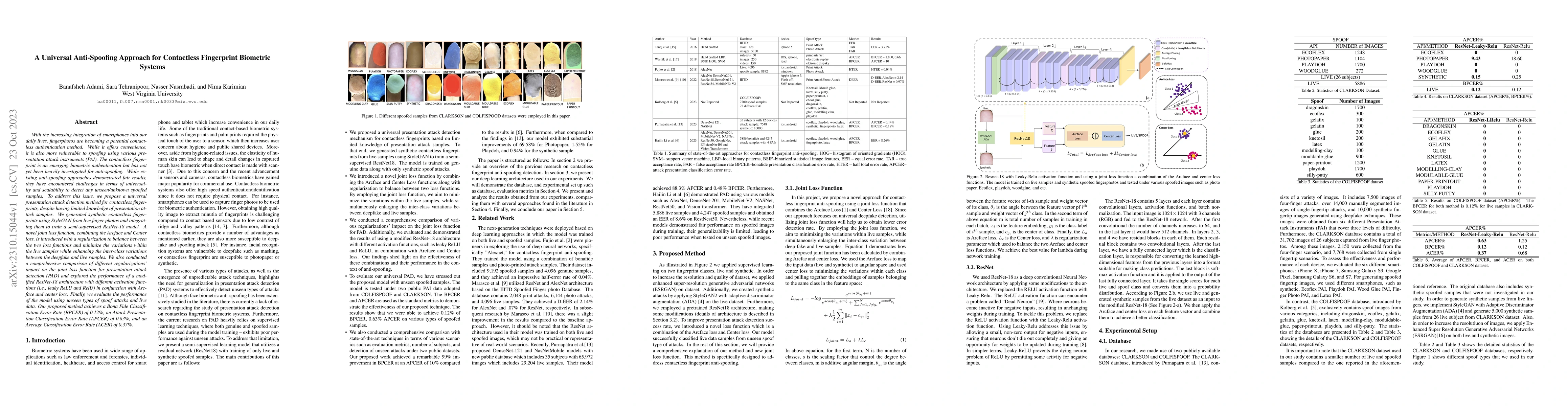 Thumbnail for A Universal Anti-Spoofing Approach for Contactless Fingerprint Biometric
  Systems