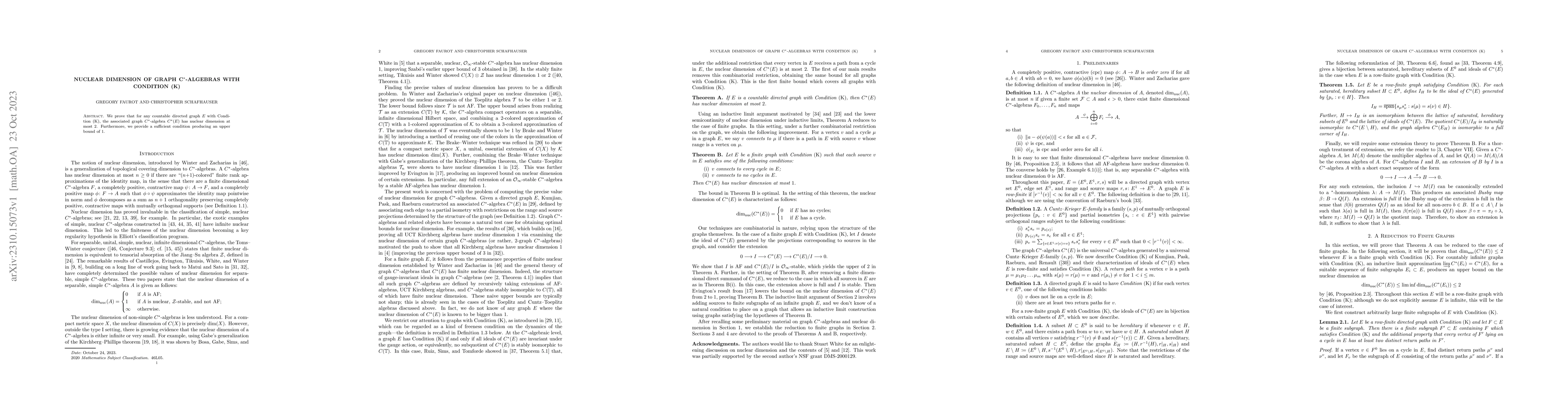 Thumbnail for Nuclear dimension of graph C$^*$-algebras with Condition~(K)