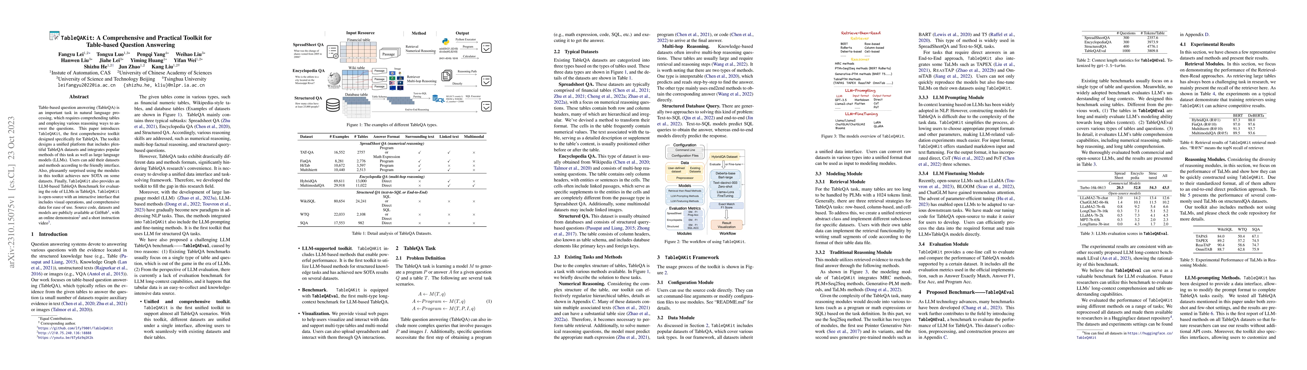 Thumbnail for TableQAKit: A Comprehensive and Practical Toolkit for Table-based
  Question Answering