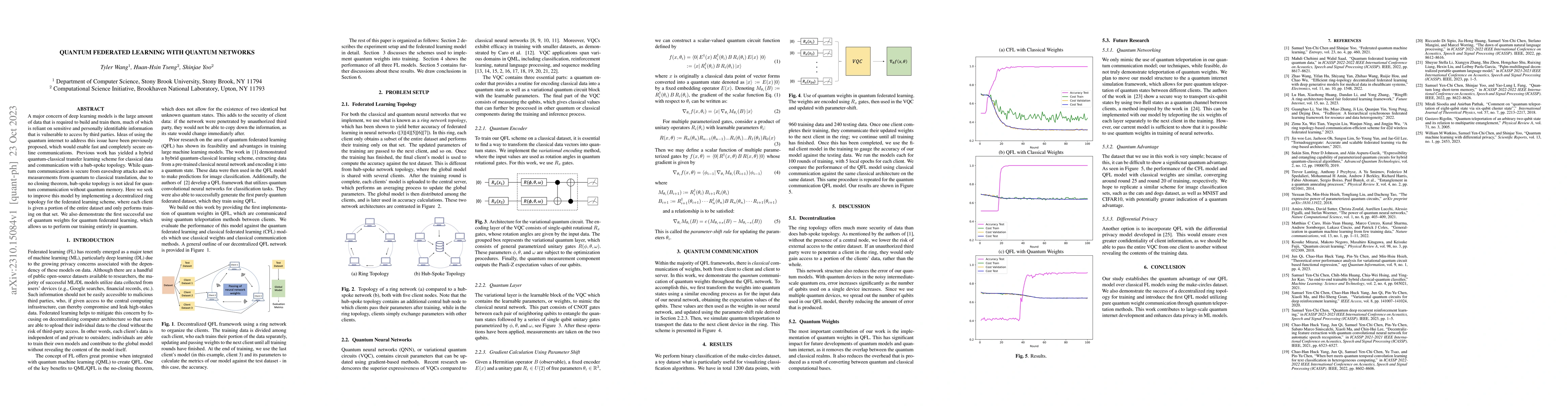 Thumbnail for Quantum Federated Learning With Quantum Networks