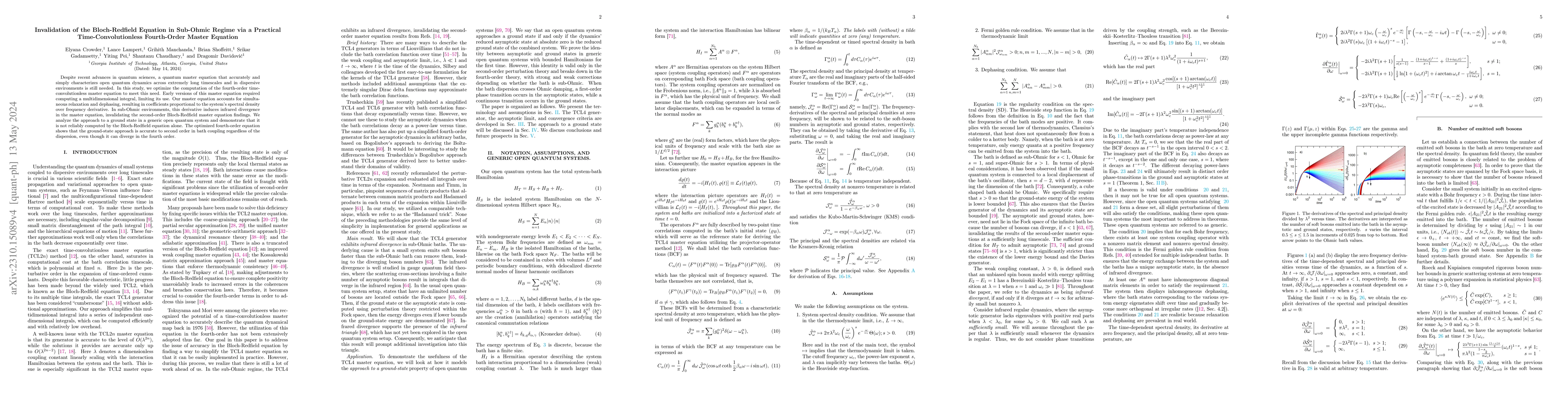 Thumbnail for Invalidation of the Bloch-Redfield Equation in Sub-Ohmic Regime via a
  Practical Time-Convolutionless Fourth-Order Master Equation