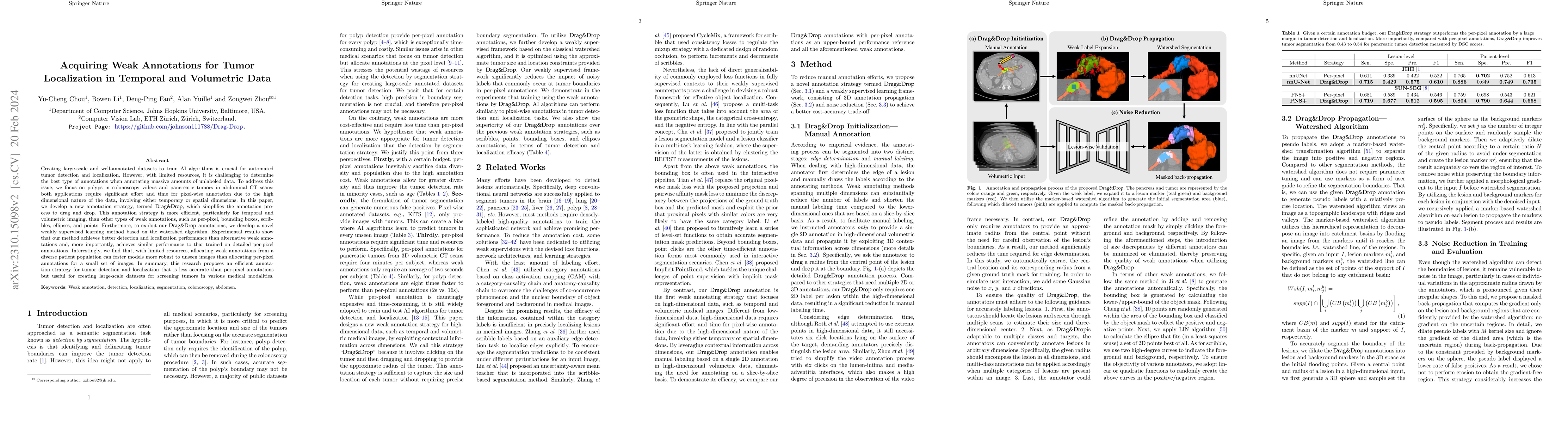 Thumbnail for Acquiring Weak Annotations for Tumor Localization in Temporal and
  Volumetric Data