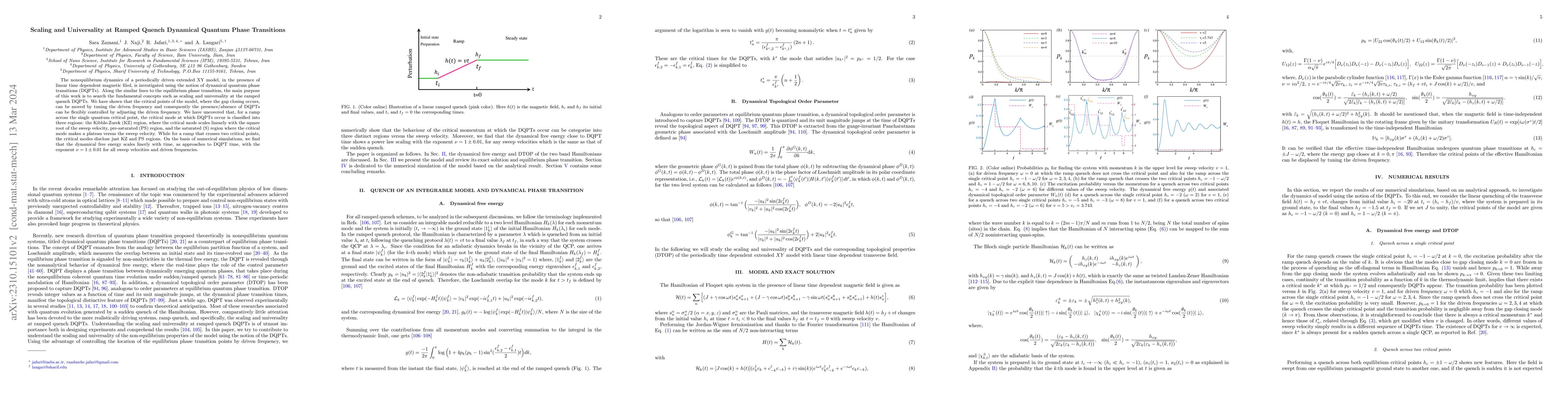 Thumbnail for Scaling and Universality at Ramped Quench Dynamical Quantum Phase
  Transition