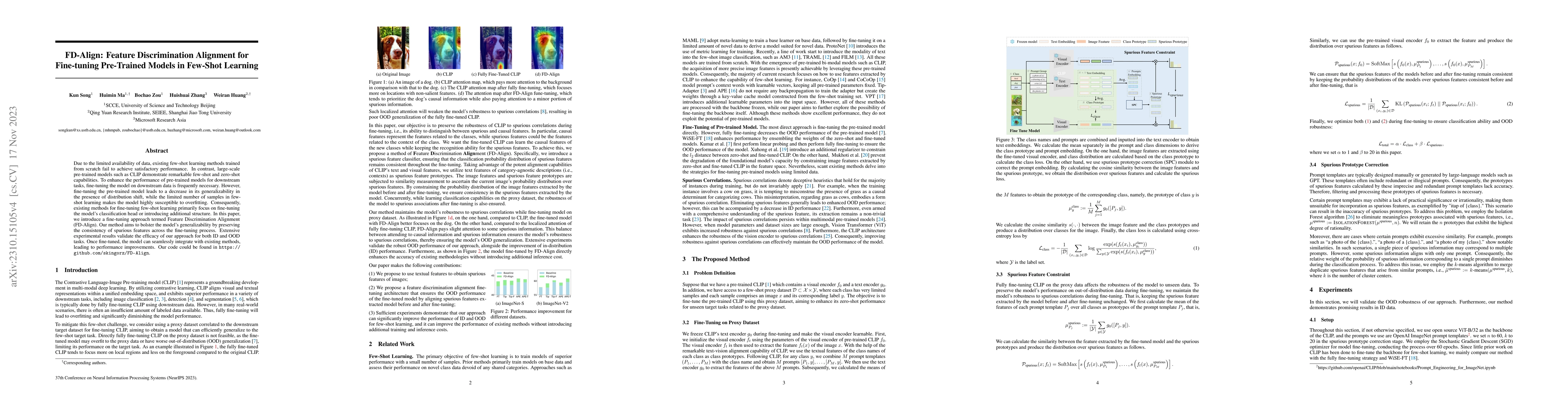 Thumbnail for FD-Align: Feature Discrimination Alignment for Fine-tuning Pre-Trained
  Models in Few-Shot Learning
