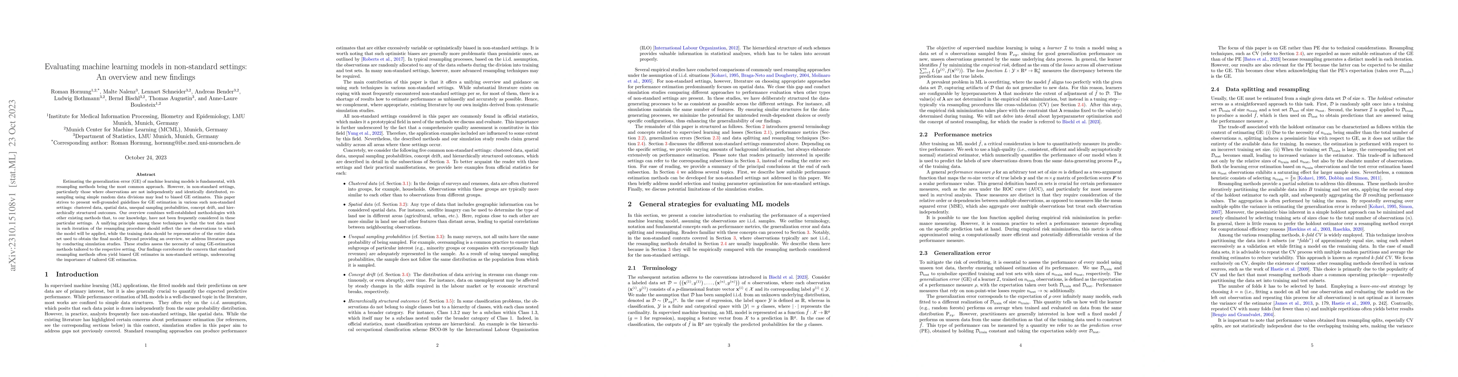 Thumbnail for Evaluating machine learning models in non-standard settings: An overview
  and new findings