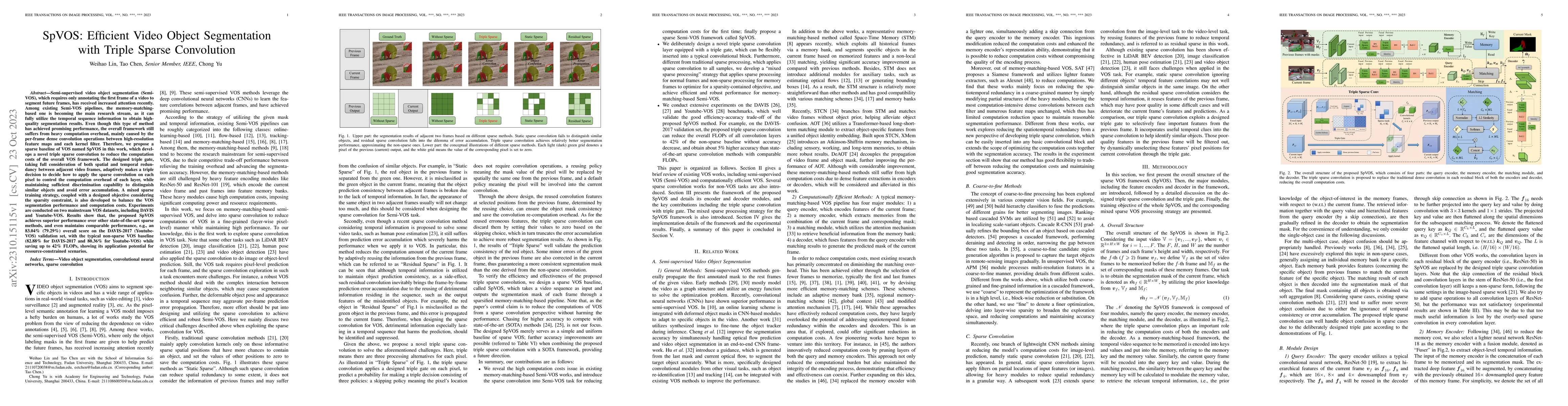 Thumbnail for SpVOS: Efficient Video Object Segmentation with Triple Sparse
  Convolution