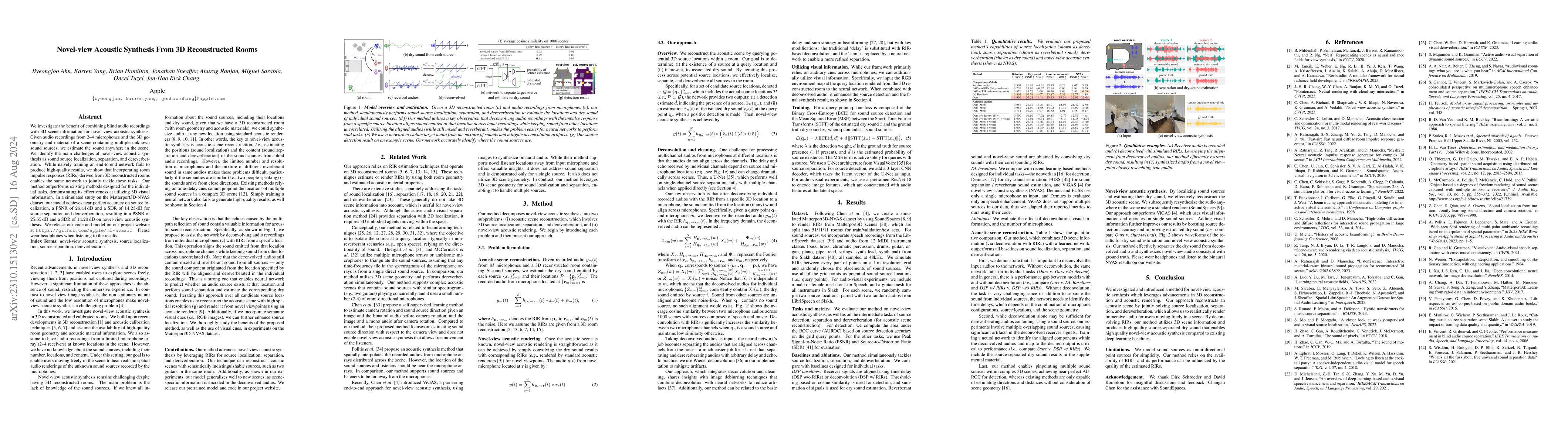 Thumbnail for Novel-View Acoustic Synthesis from 3D Reconstructed Rooms
