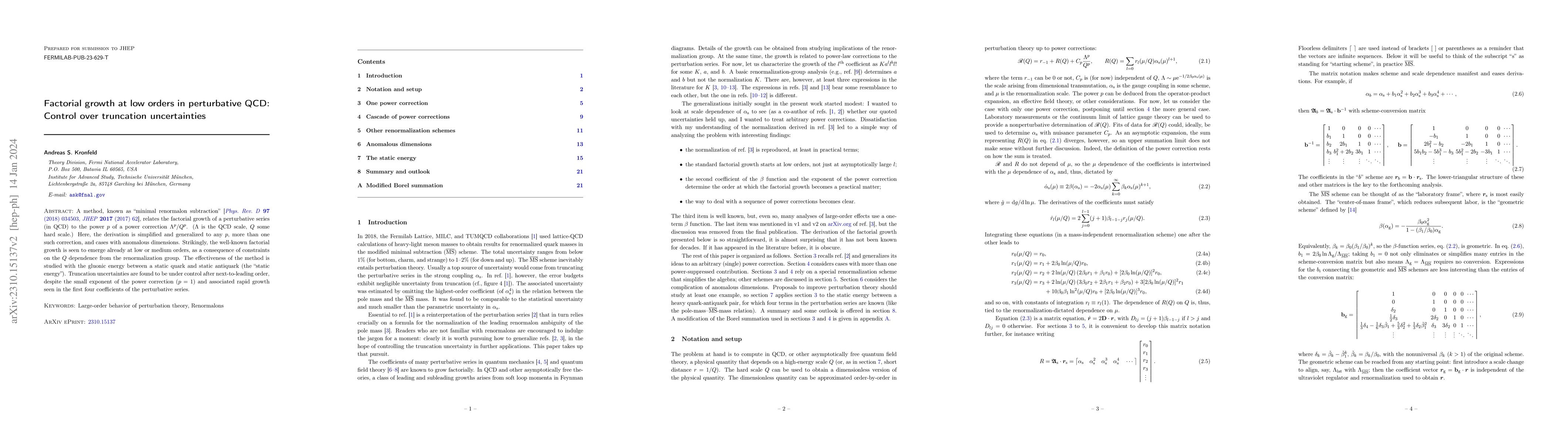 Thumbnail for Factorial growth at low orders in perturbative QCD: Control over
  truncation uncertainties