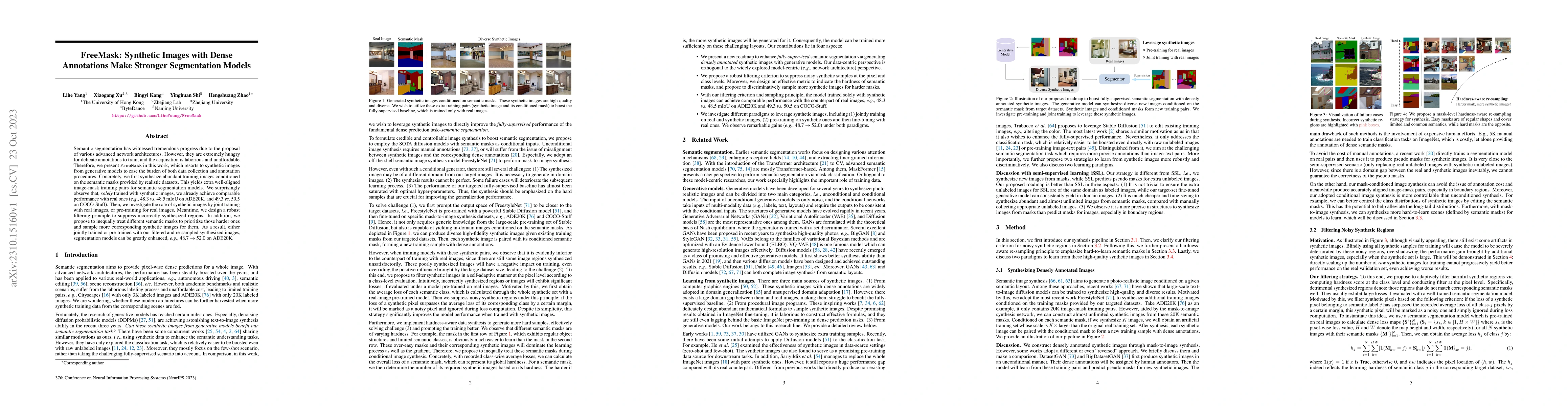 Thumbnail for FreeMask: Synthetic Images with Dense Annotations Make Stronger
  Segmentation Models