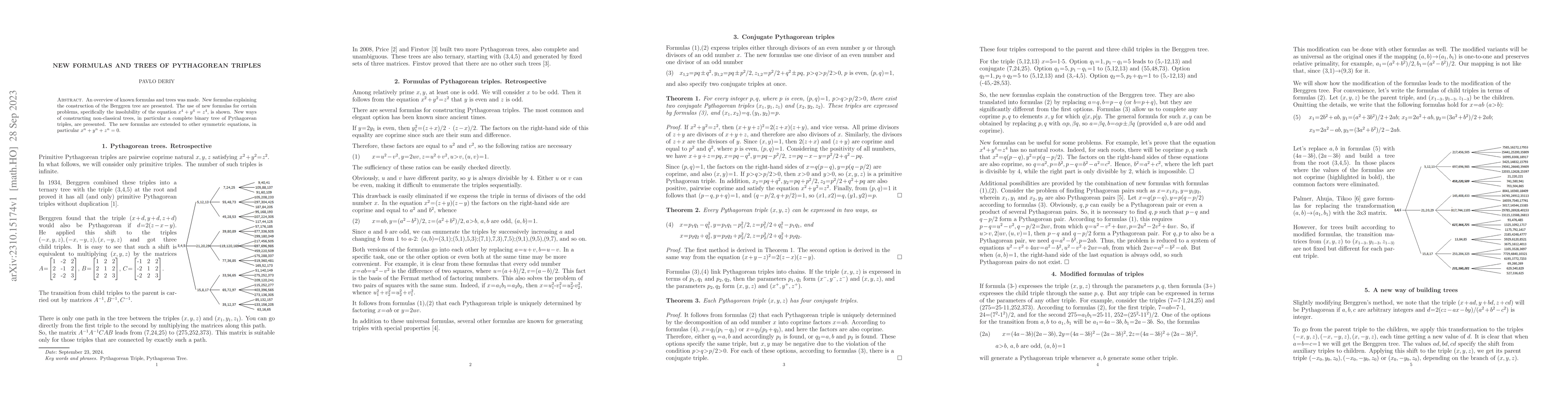 Thumbnail for New formulas and trees of Pythagorean triples