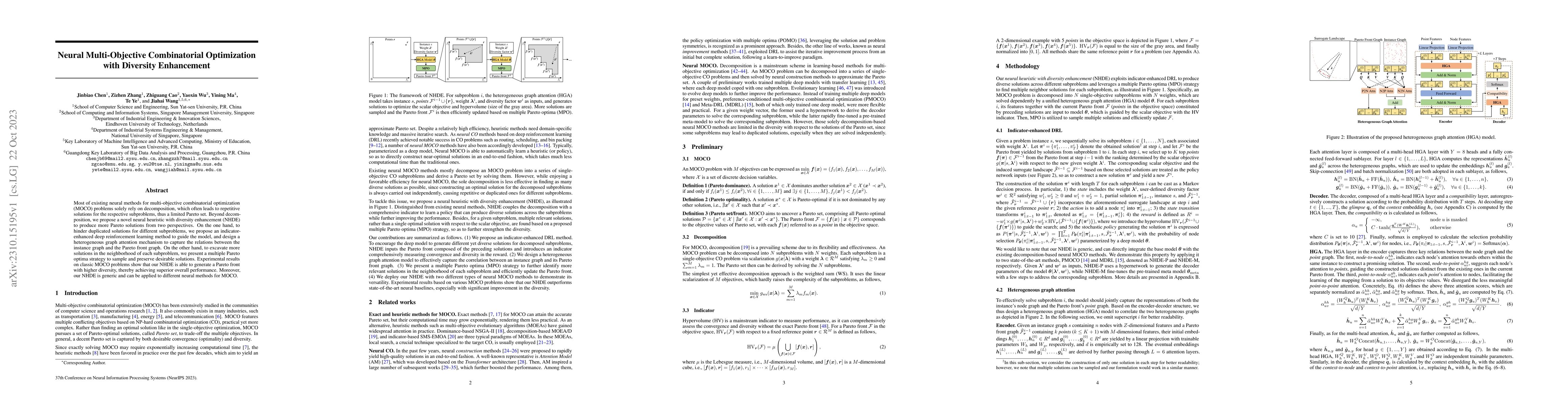 Thumbnail for Neural Multi-Objective Combinatorial Optimization with Diversity
  Enhancement