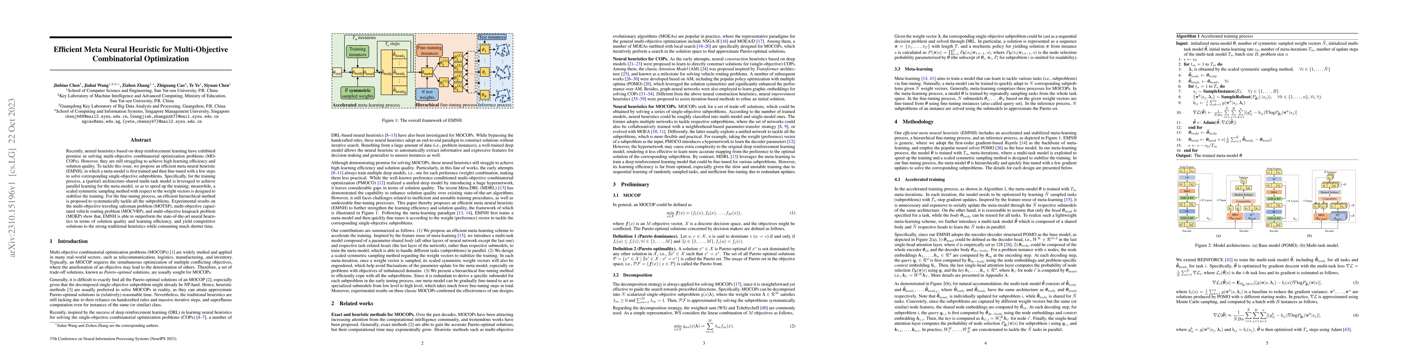 Thumbnail for Efficient Meta Neural Heuristic for Multi-Objective Combinatorial
  Optimization