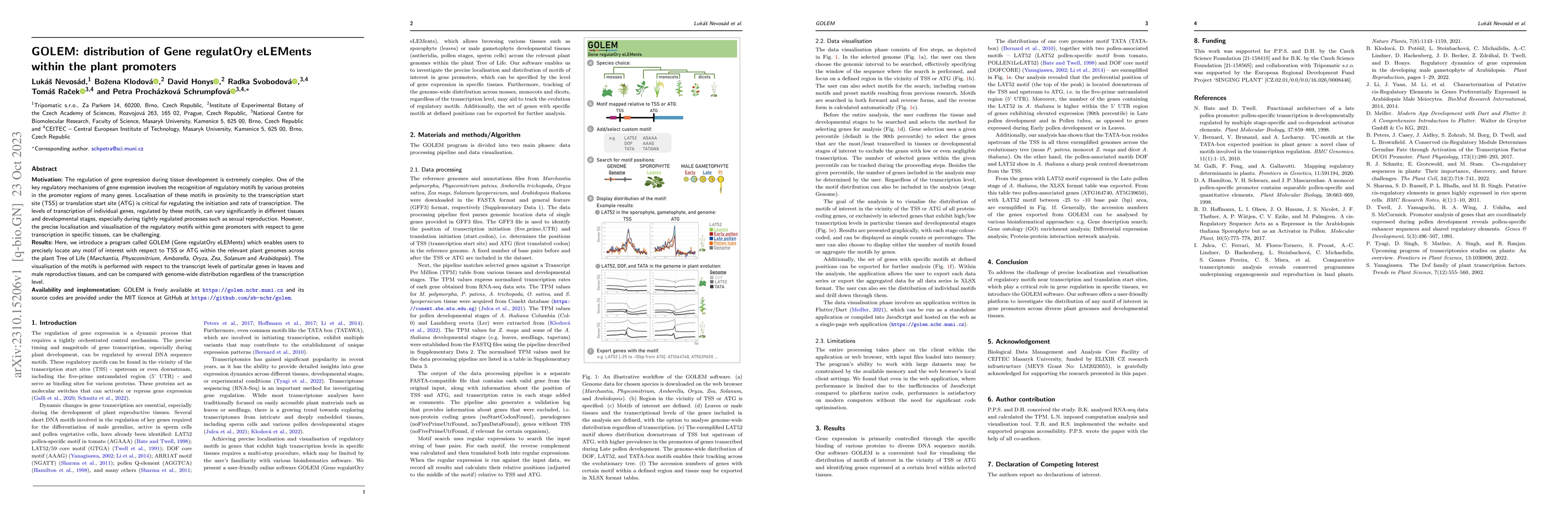 Thumbnail for GOLEM: distribution of Gene regulatOry eLEMents within the plant
  promoters