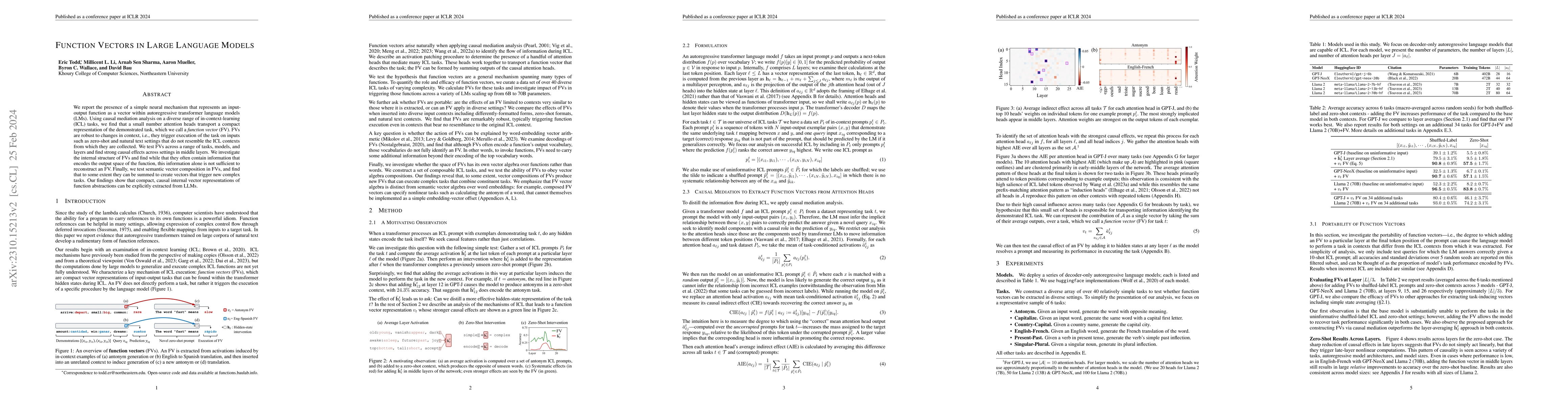 Thumbnail for Function Vectors in Large Language Models