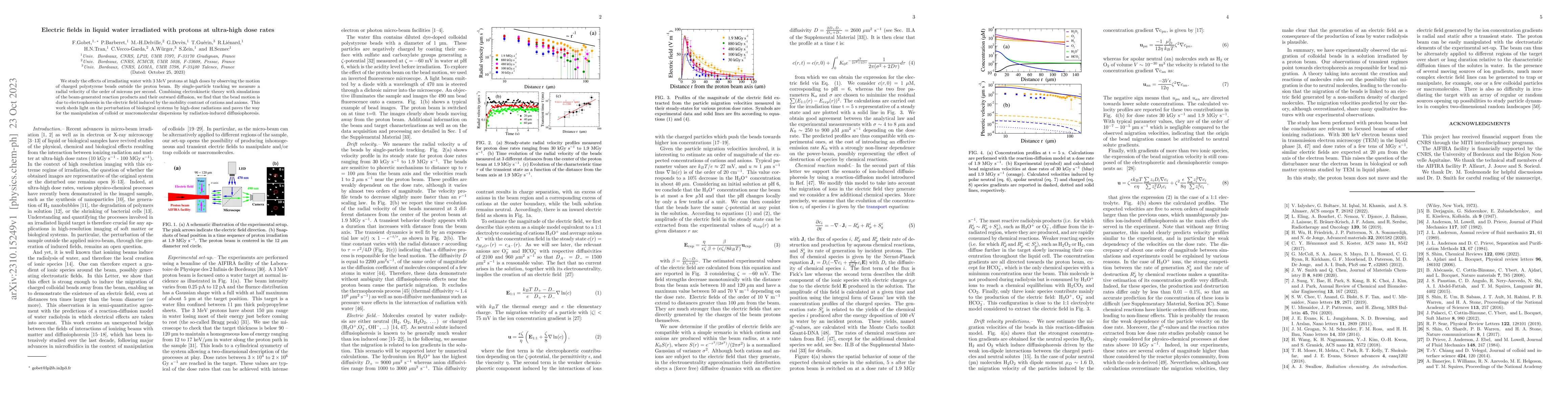 Thumbnail for Electric Fields in Liquid Water Irradiated with Protons at Ultrahigh
  Dose Rates
