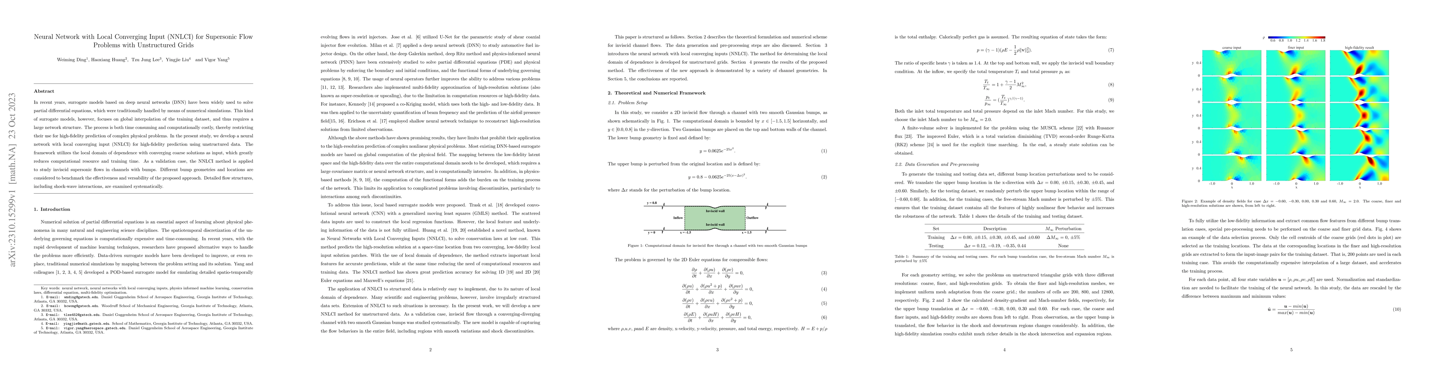 Thumbnail for Neural Network with Local Converging Input (NNLCI) for Supersonic Flow
  Problems with Unstructured Grids