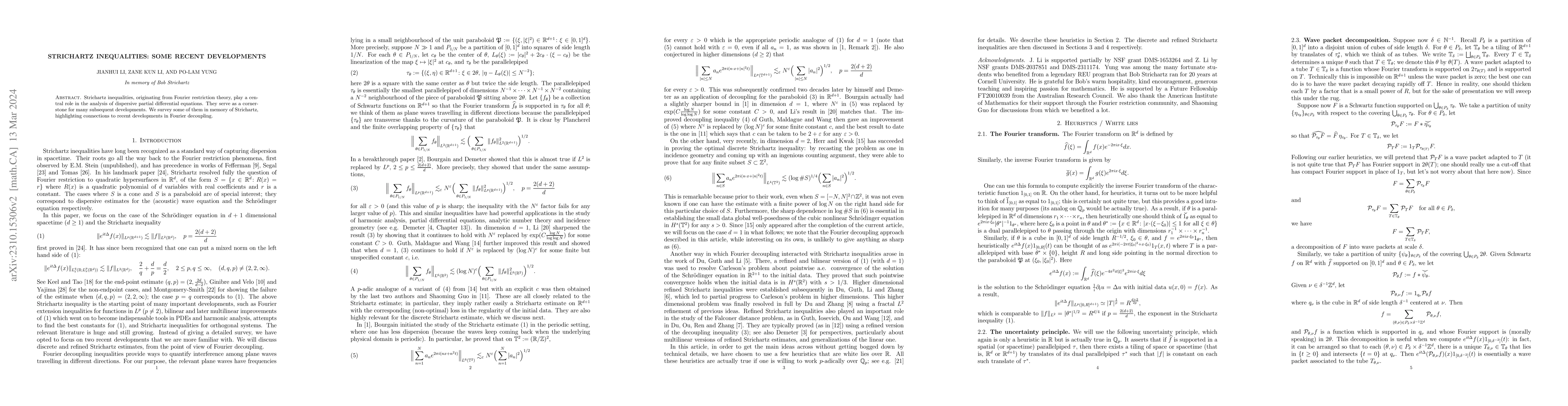 Thumbnail for Strichartz inequalities: some recent developments
