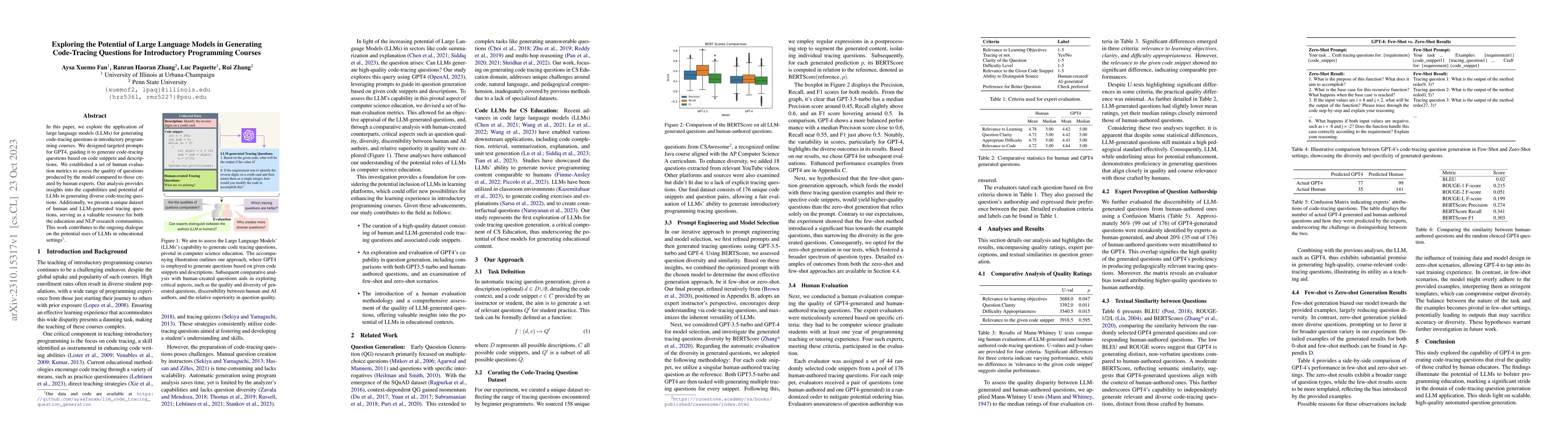 Thumbnail for Exploring the Potential of Large Language Models in Generating
  Code-Tracing Questions for Introductory Programming Courses