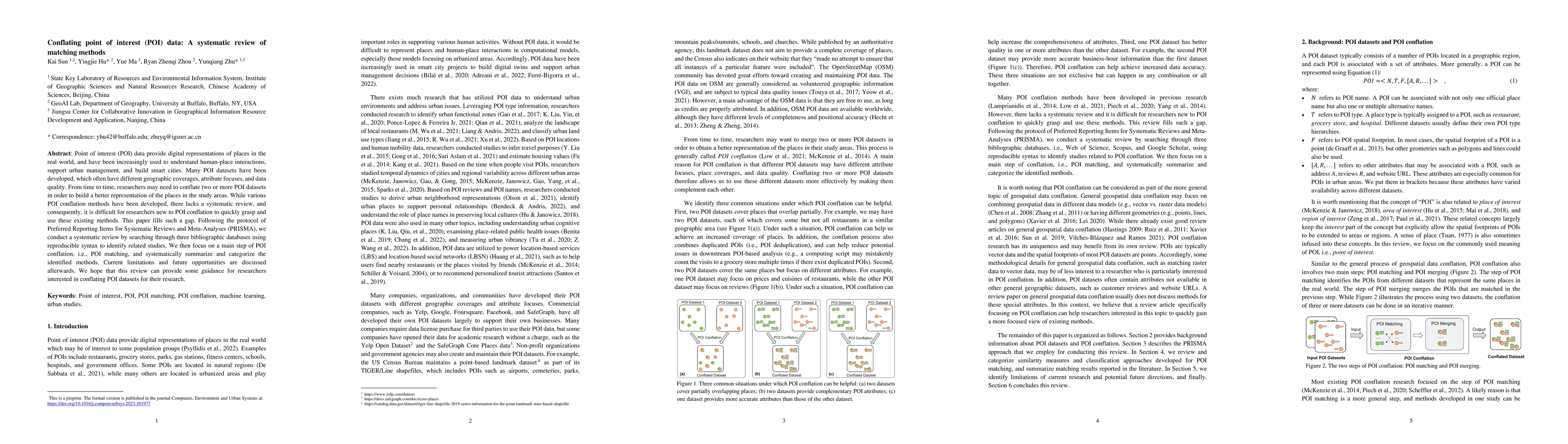 Thumbnail for Conflating point of interest (POI) data: A systematic review of matching
  methods