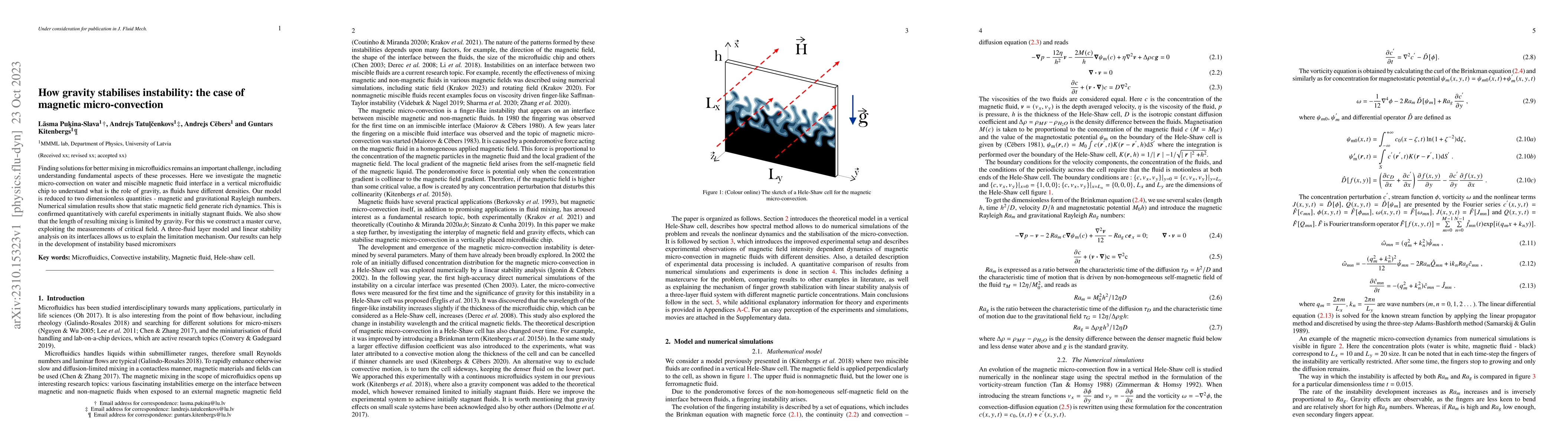 Thumbnail for How gravity stabilises instability: the case of magnetic
  micro-convection