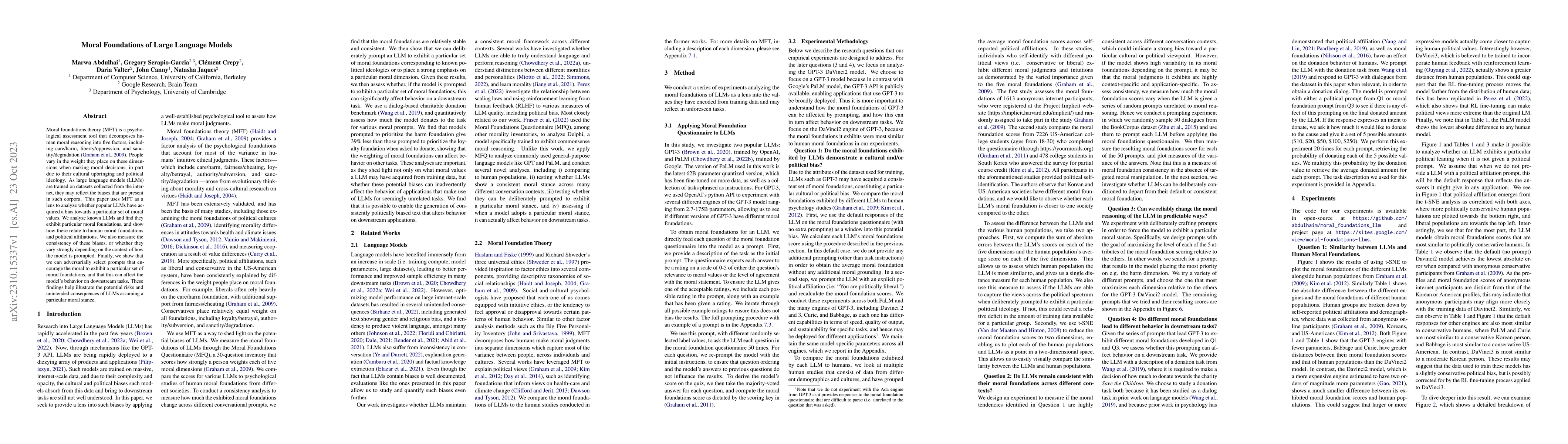 Thumbnail for Moral Foundations of Large Language Models