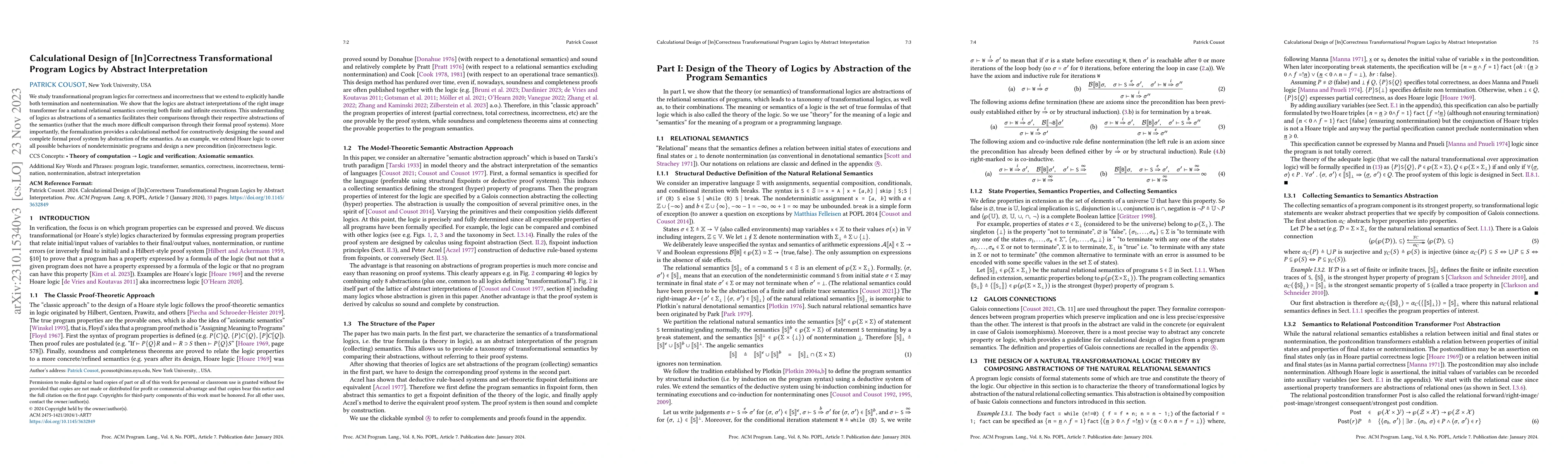 Thumbnail for Calculational Design of [In]Correctness Transformational Program Logics
  by Abstract Interpretation