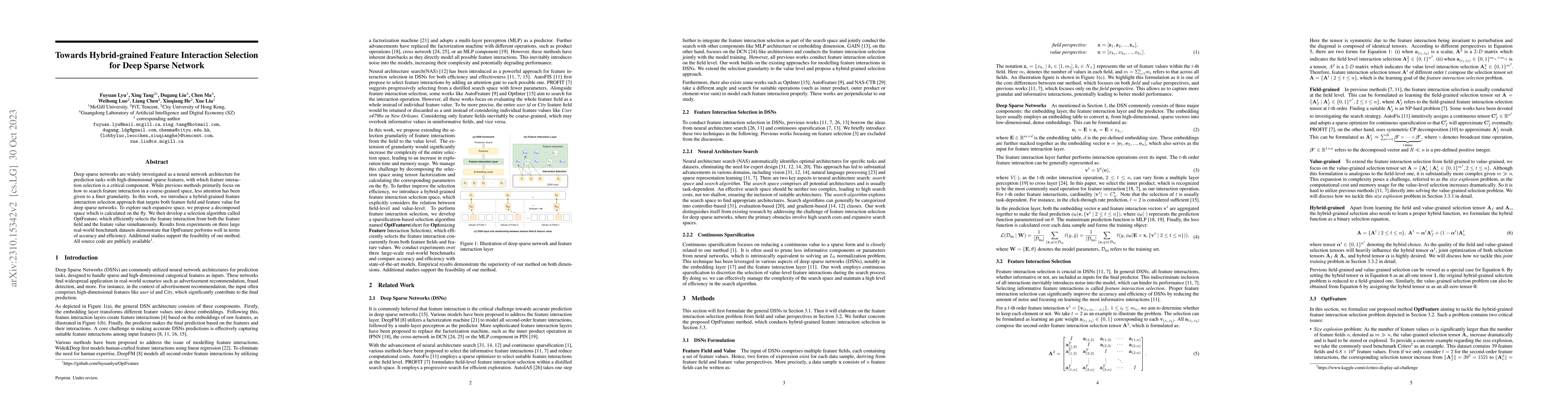 Thumbnail for Towards Hybrid-grained Feature Interaction Selection for Deep Sparse
  Network